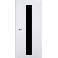Дверь межкомнатная "Амати 05" Бьянко (Черное стекло)